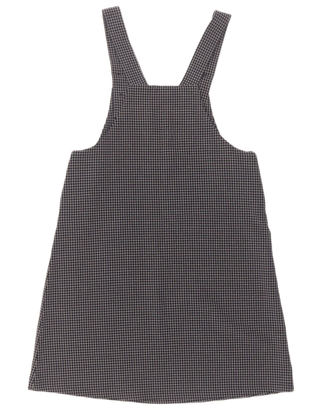 Vintage Damen Latzkleid UK 12 Medium Navy Blue Check