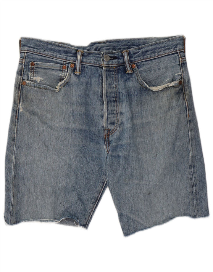 Levi's Herren 501 Distressed Denim Shorts W32 Mittelblaue Baumwolle