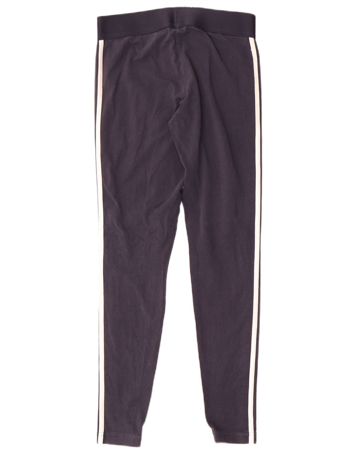 Adidas Damen Leggings UK 12/14 Medium Marineblau Baumwolle