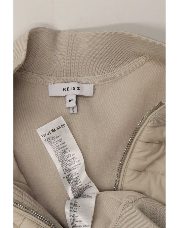 Reiss Herren-Cardigan-Pullover aus mittelbeigeiger Baumwolle
