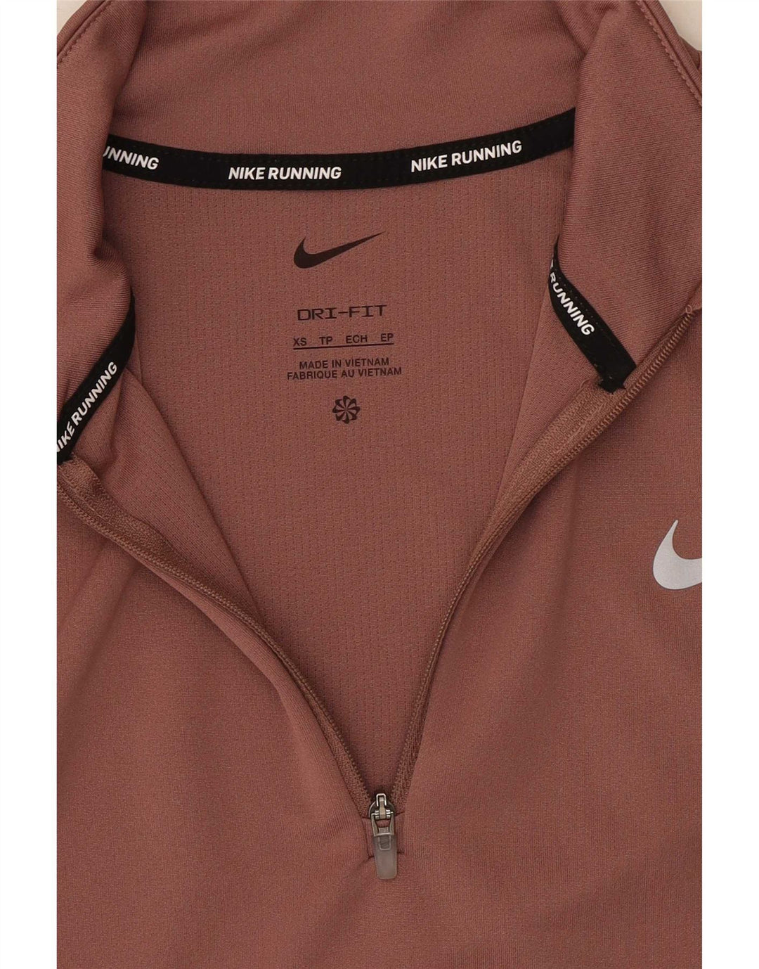 Nike Womens Dri Fit Zip Neck Pullover Trainingsanzug Top UK 6 XS Pink