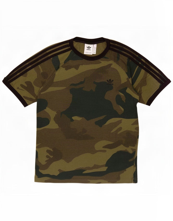 Adidas Herren T-Shirt Top Medium Khaki Camouflage Baumwolle
