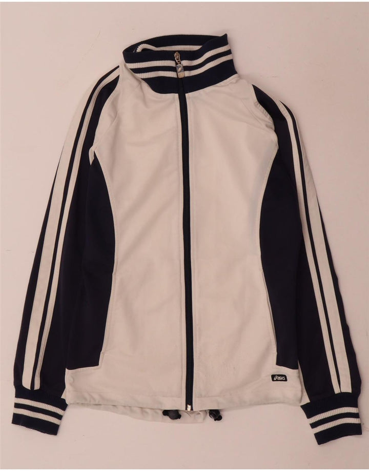 Asics Damen-Trainingsanzug-Top-Jacke, UK 12, Mittelweiß, Farbblock