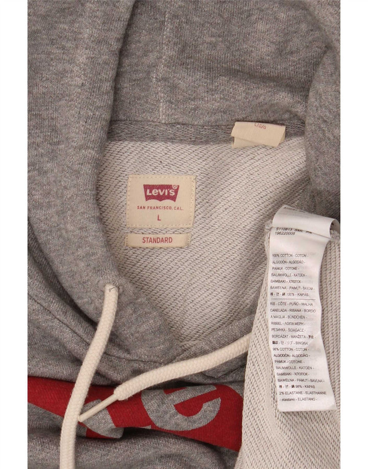 Levi's Herren-Kapuzenpullover mit Grafik, groß, graue Baumwolle