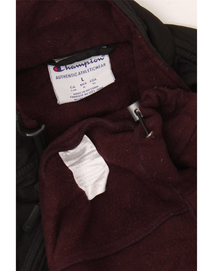 Champion Herren Fleecejacke UK 40 Large Maroon Colourblock Polyester