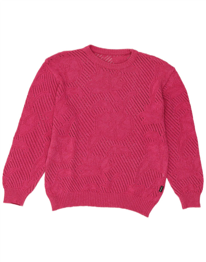 Almira Damen-Pullover mit Rundhalsausschnitt, übergroß, IT 40, Größe S, rosa, Baumwolle
