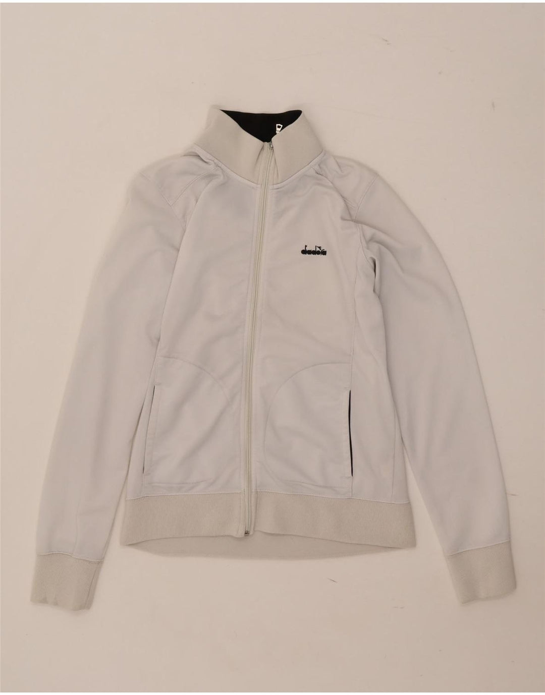 Diadora Damen-Trainingsanzug-Top-Jacke, UK 14, Größe L, Weiß, Polyester