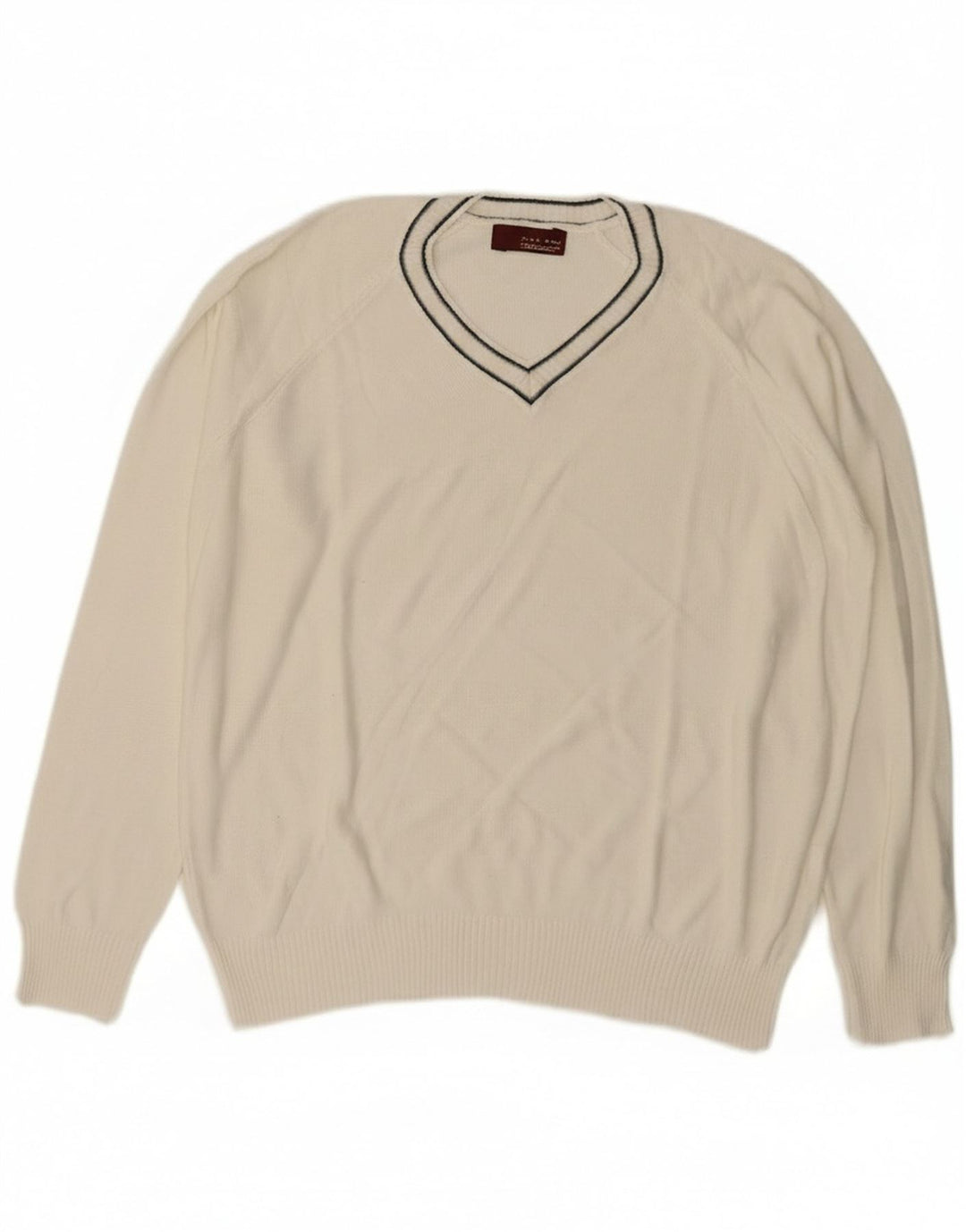 Zara Herren V-Ausschnitt Pullover Pullover XL Weiß