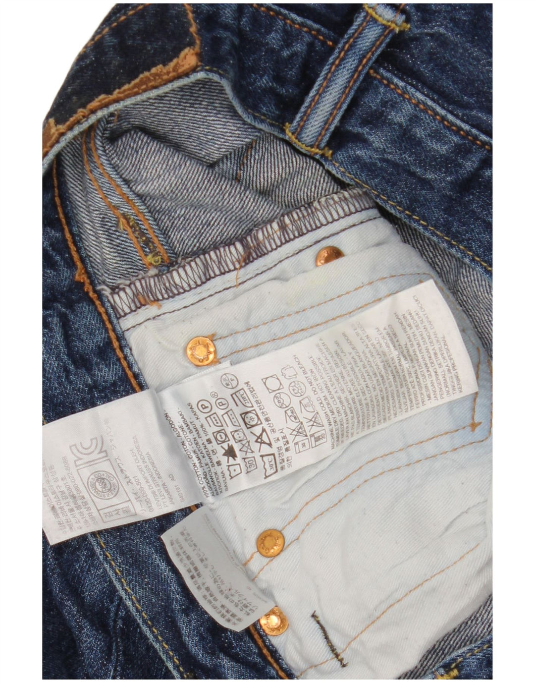 Levi's Herren Straight Jeans W28 L32 Marineblaue Baumwolle