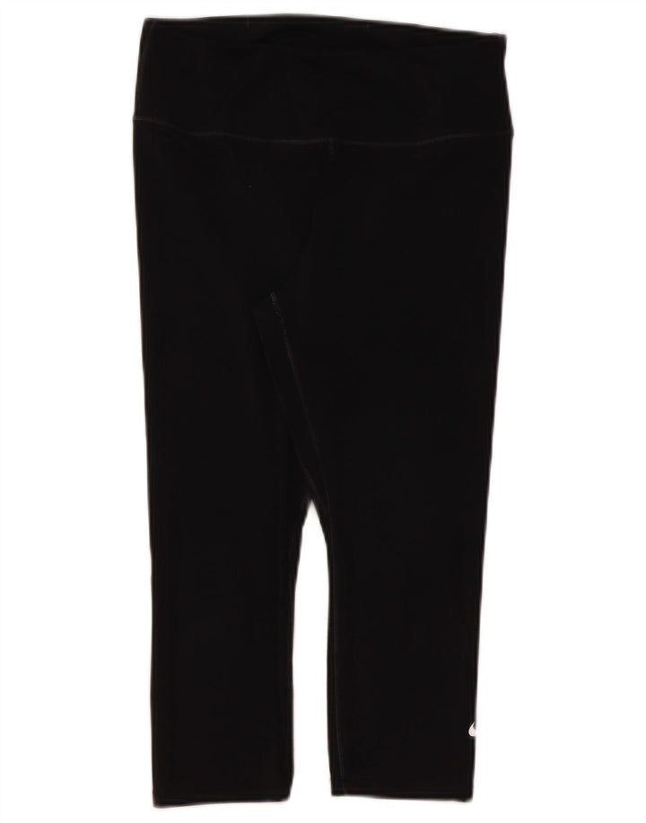 Nike Damen Dri Fit Capri Leggings UK 12 Medium Schwarz