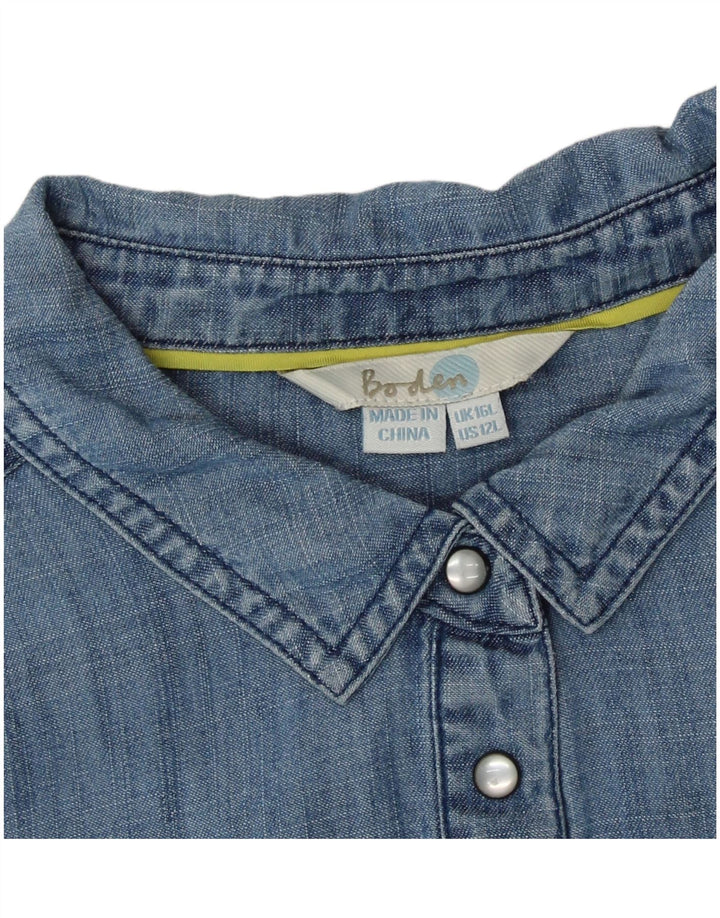 Boden Denim-Pullover-Hemdkleid für Damen, UK 16, Größe L, blau, Lyocell