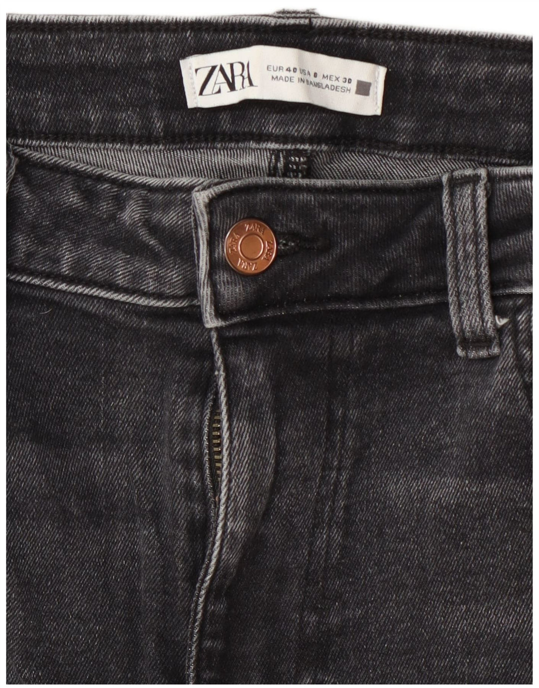 Zara Damen-Cropped-Jeans EU 40 Medium W30 L26 Grau