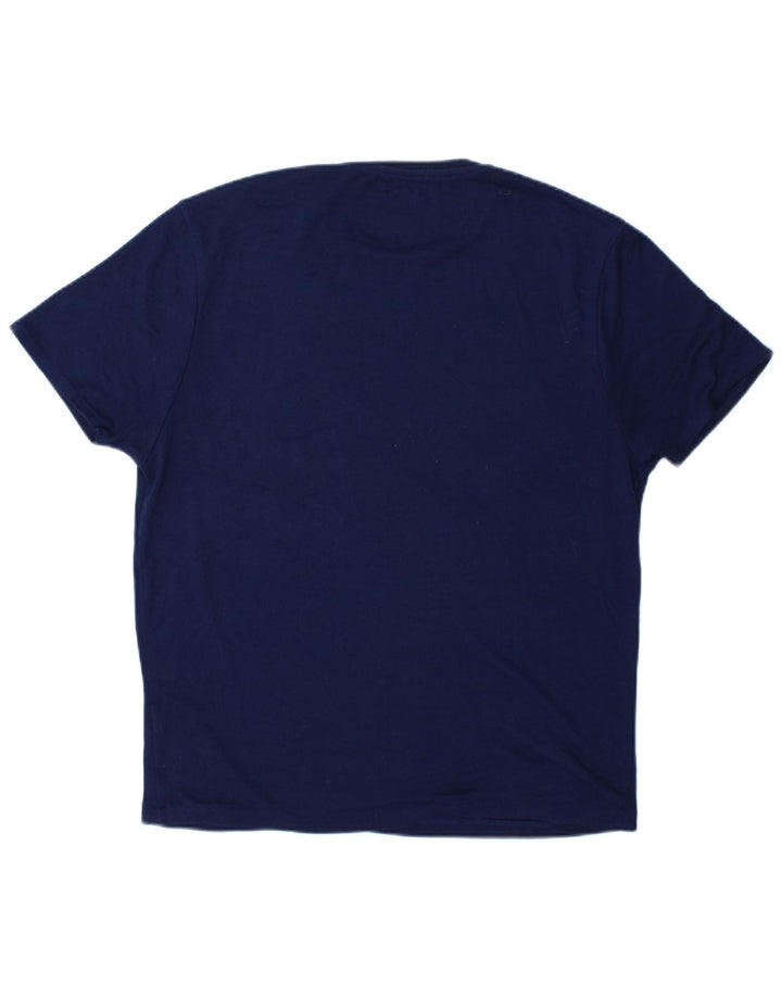 Zara Herren T-Shirt Top Large Marineblau Polyester