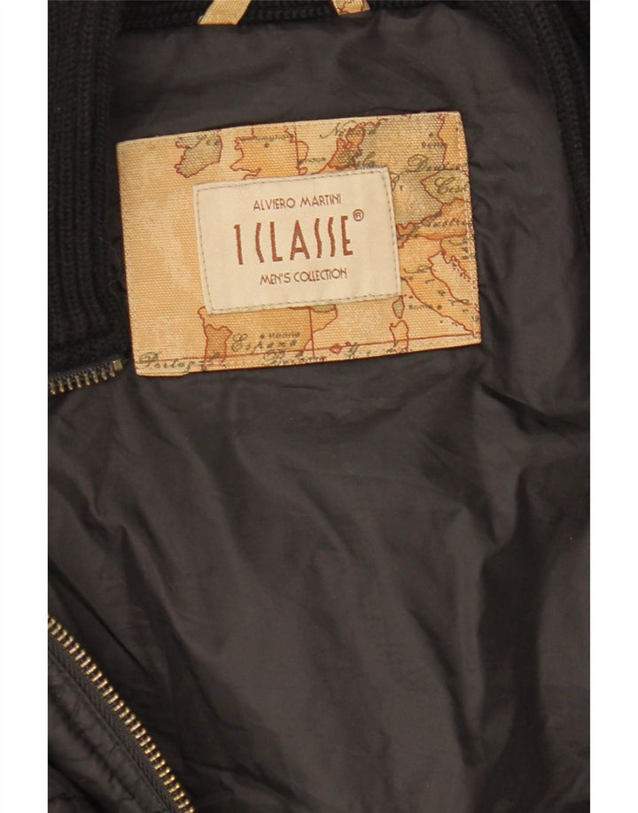 ALVIERO MARTINI Damen Wattierte Jacke IT 52 2XL Schwarzes Colourblock-Nylon