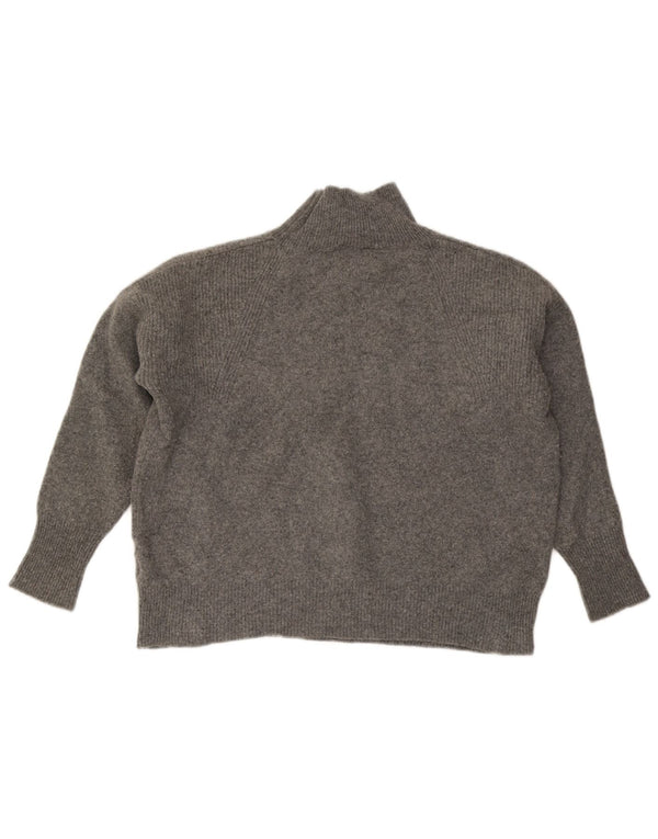 JOULES Damen-Pullover mit Rollkragen, übergroß, UK 18, XL, graue Wolle