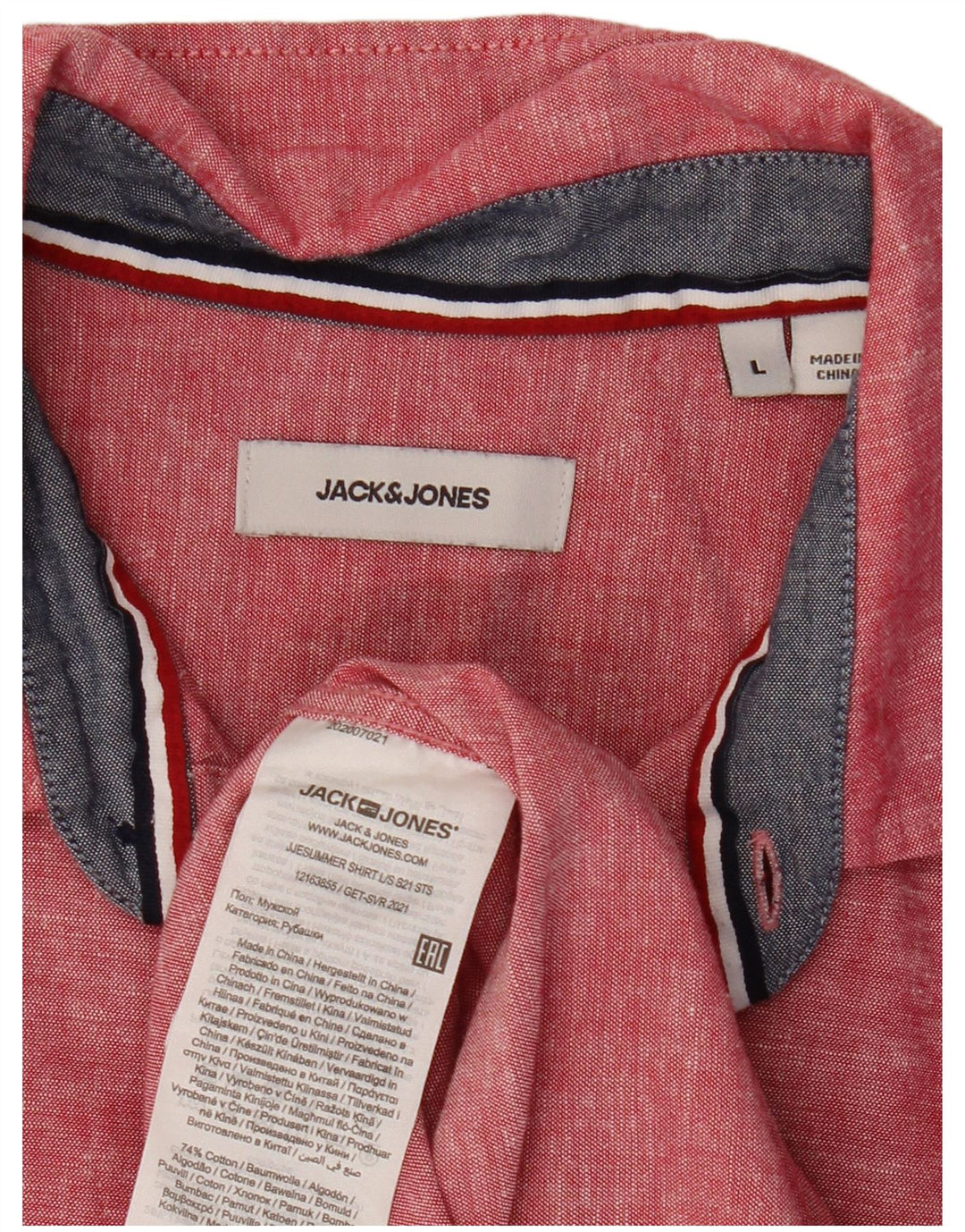 JACK & JONES Herrenhemd Große rote Baumwolle