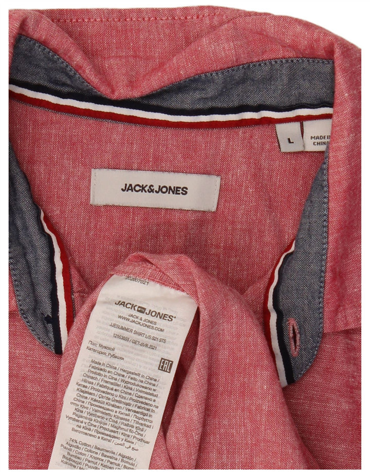 JACK & JONES Herrenhemd Große rote Baumwolle