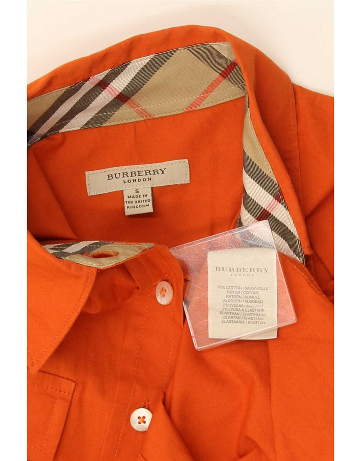 Burberry Damenhemd UK 10 Small Orange Baumwolle