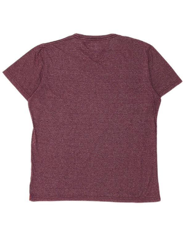 Tommy Hilfiger Herren T-Shirt mit Grafik, 2XL, Burgunderrot meliert