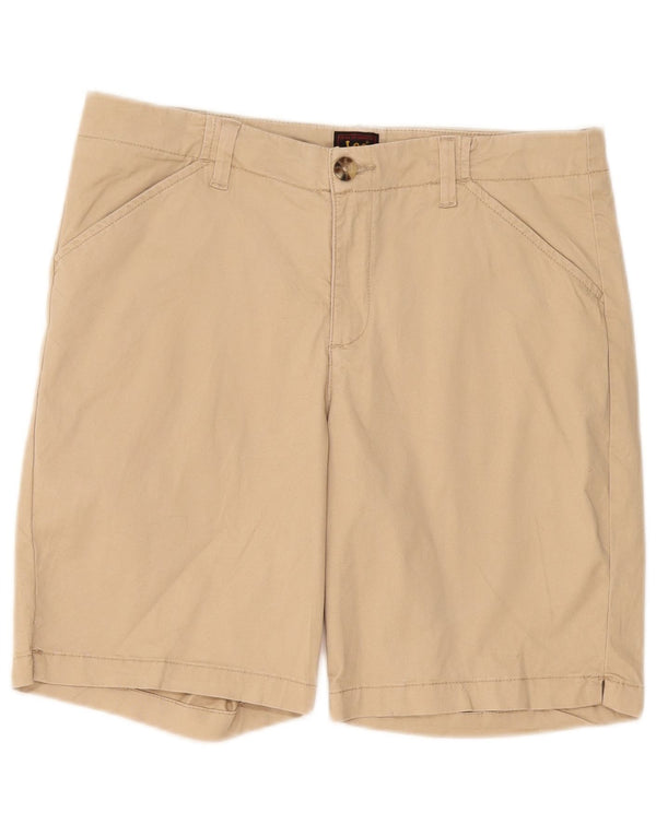 Lee Damen Freizeitshorts US 12 Large W34 Beige Baumwolle