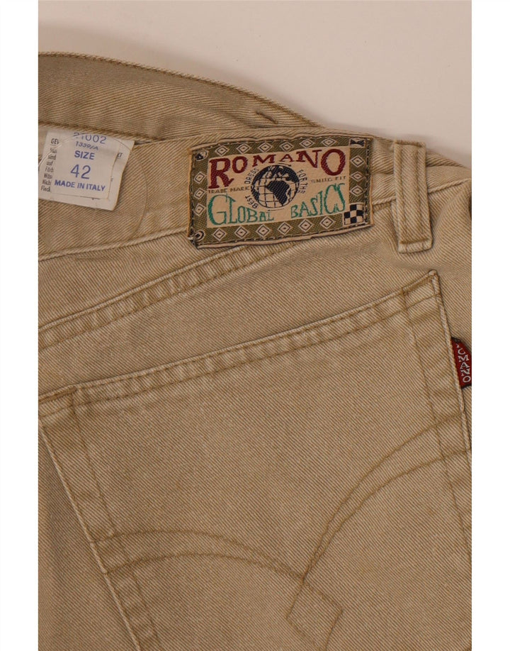 Vintage Damen Tapered Jeans IT 42 Medium W30 L28 Beige Baumwolle