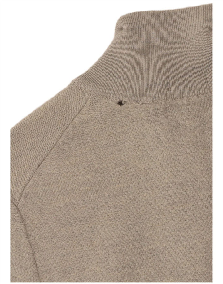 SUPERDRY Herren-Pullover mit Reißverschluss am Hals, XS, graue Wolle