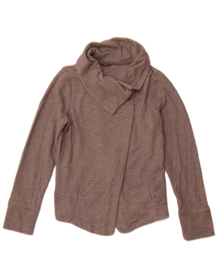 EDDIE BAUER Damen-Cardigan-Pullover UK 10 Small Graue Baumwolle