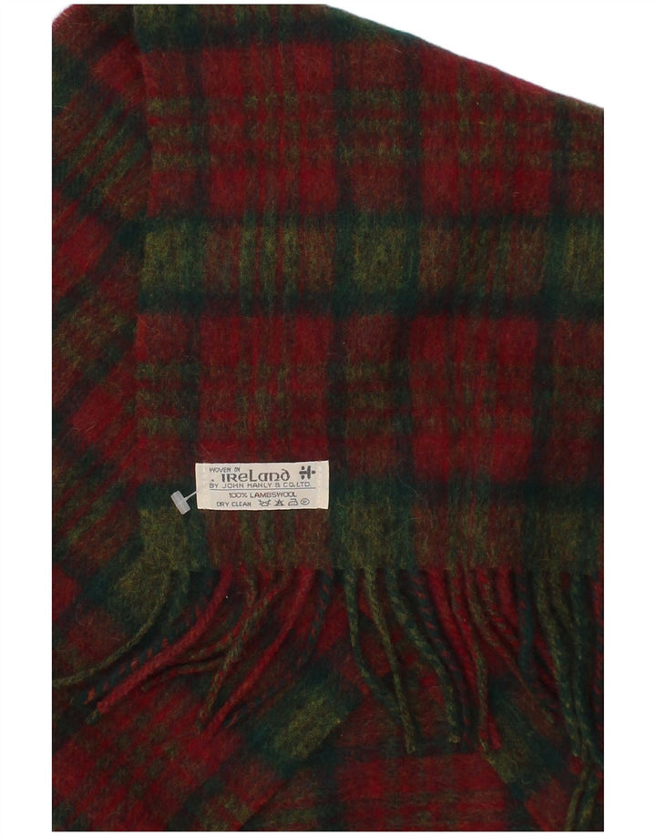 John Hanly&Co Ltd Damen-Rechteckschal, Einheitsgröße, rot kariert, klassisch