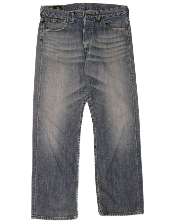 Lee Herren Nash Straight Jeans W34 L32 Blaue Baumwolle