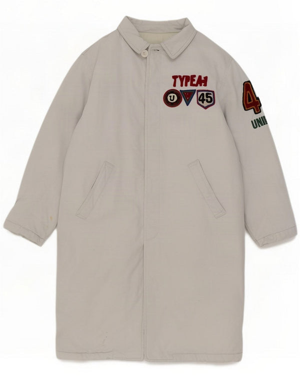Uniform Damen Grafik gepolsterter Mantel UK 12 Mittelweiße Baumwolle