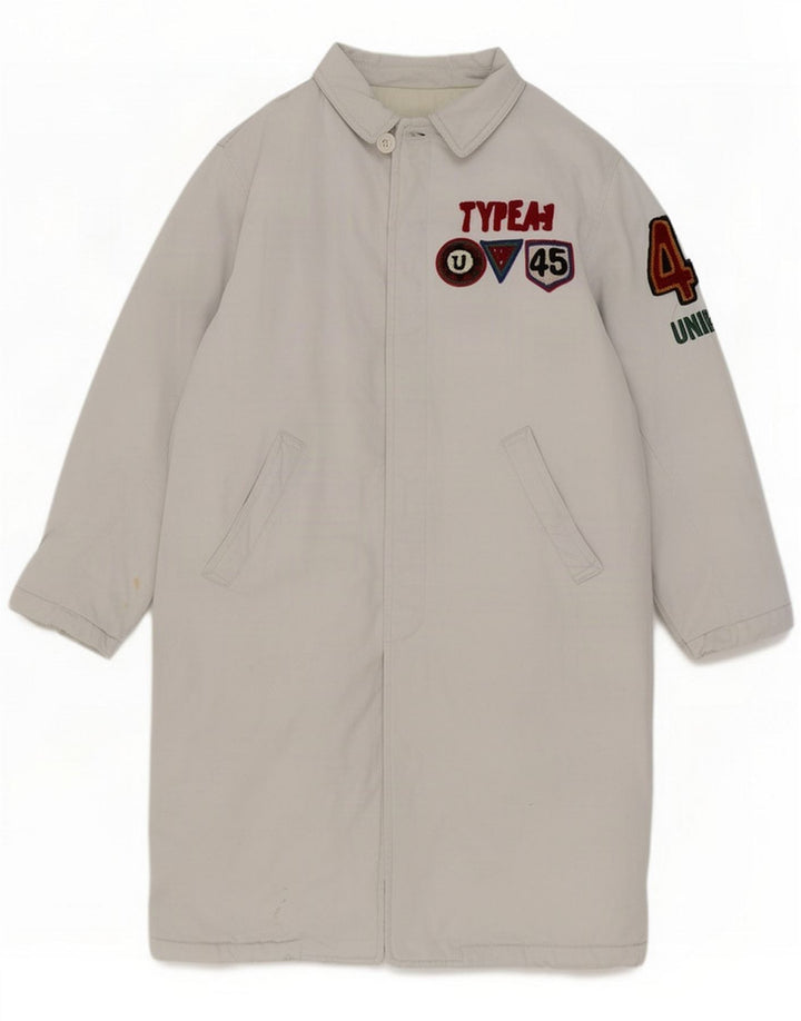 Uniform Damen Grafik gepolsterter Mantel UK 12 Mittelweiße Baumwolle
