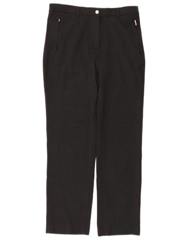 Marks & Spencer Damen-Chinohose mit hoher Taille, UK 12, M, W32, L29, Schwarz