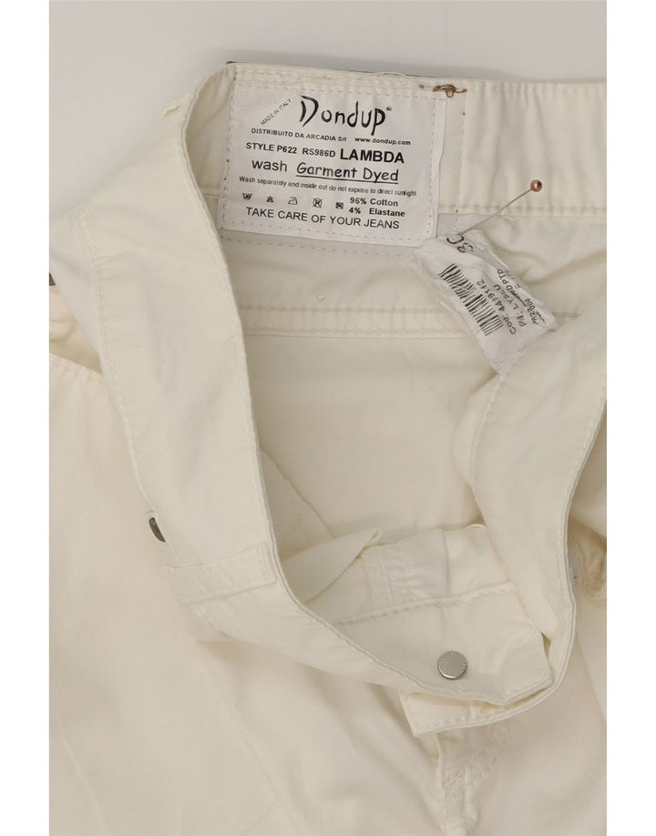 DONDUP Womens Slim Casual Trousers W30 L31 White Cotton