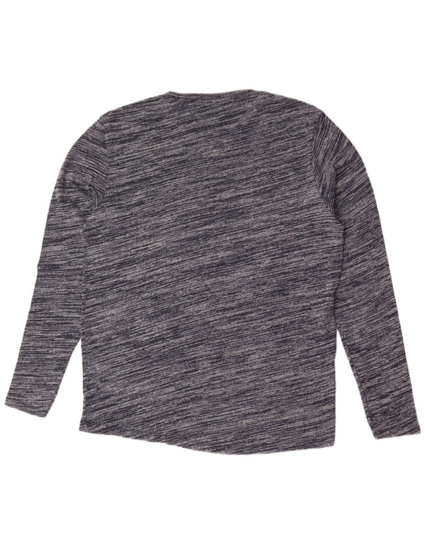 Tommy Hilfiger Herren Slim Fit Top Langarm 2XL Marineblau gefleckte Baumwolle