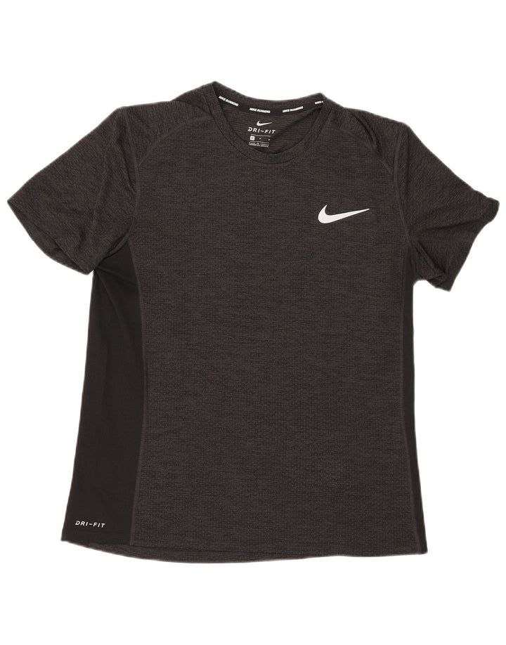 Nike Herren Dri Fit T-Shirt-Oberteil, mittleres Khaki, Farbblock-Polyester