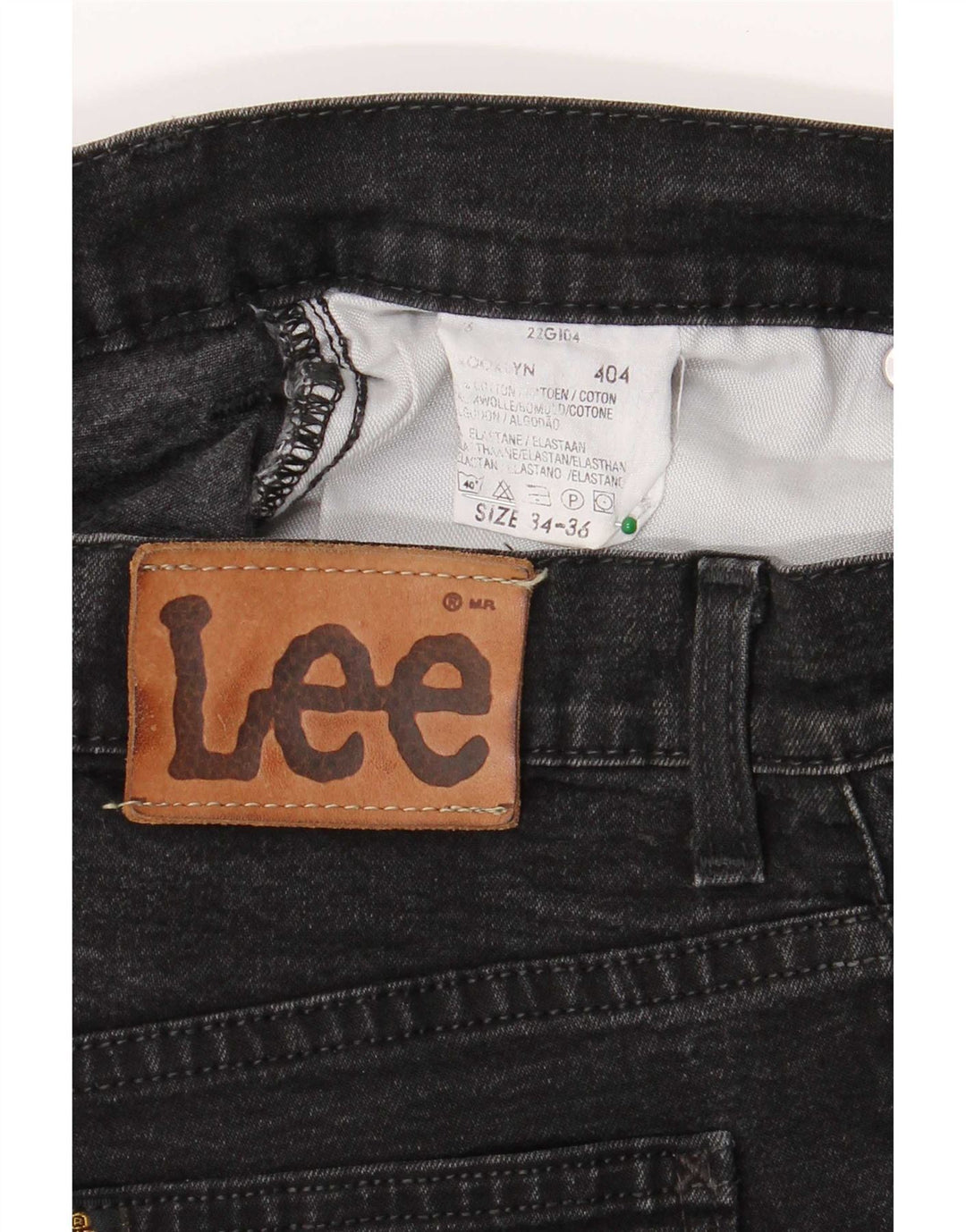 Lee Damen Brooklyn Straight Jeans W34 L36 Schwarze Baumwolle