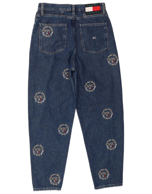 Tommy Hilfiger Damen Graphic High Waist Tapered Jeans W27 L26 Blau