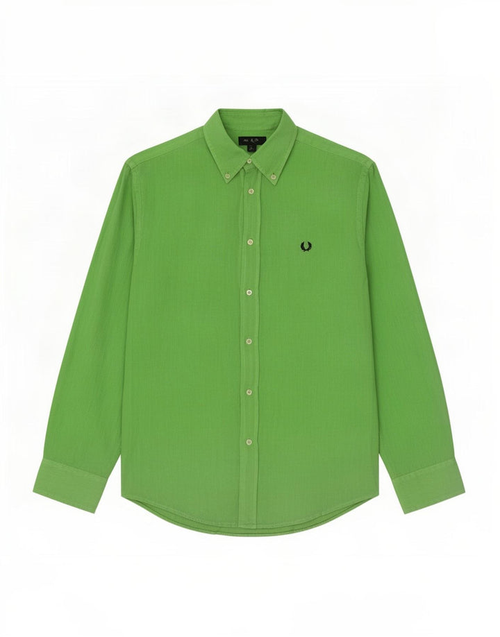 Fred Perry Herrenhemd Großes grünes Leinen