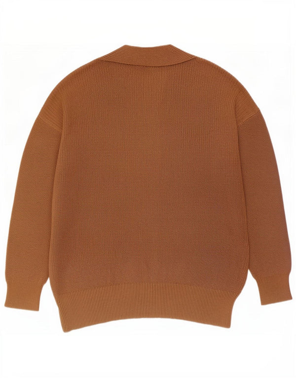 Massimo Dutti Damen Longline-Cardigan-Pullover UK 14 Mittelbraunes Polyester