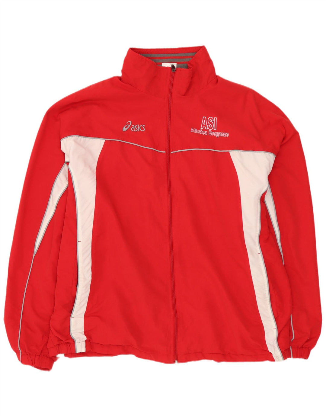 ASICS Herren-Trainingsanzug mit grafischem Oberteil, 2XL, rotes Farbblock-Polyester