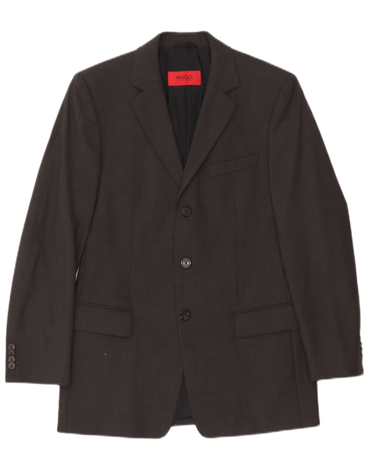 Hugo Boss Herren-Blazer mit 3 Knöpfen, EU 44, XS, graue Schurwolle