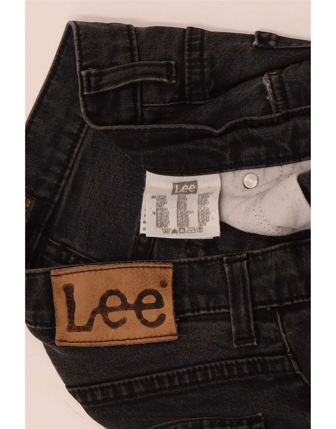 Lee Herren Brooklyn Straight Jeans W33 L31 Schwarze Baumwolle