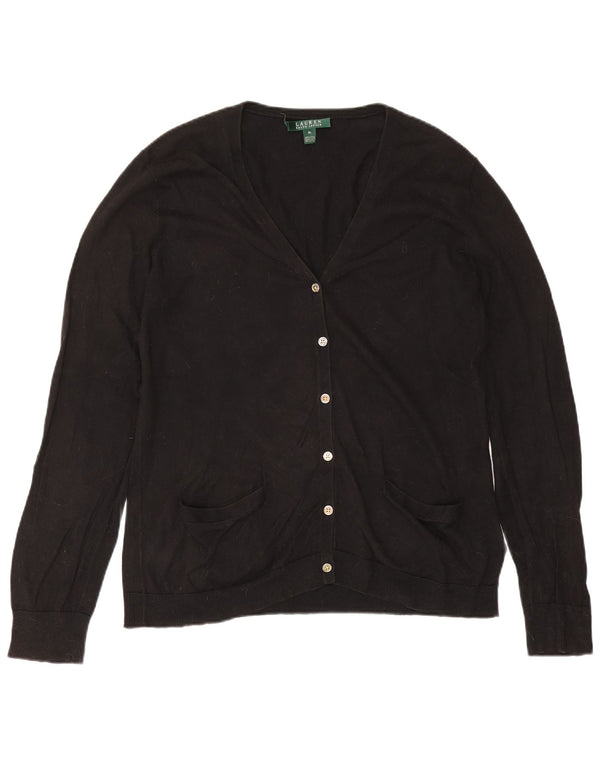Ralph Lauren Damen Strickjacke UK 18 XL Schwarz Baumwolle