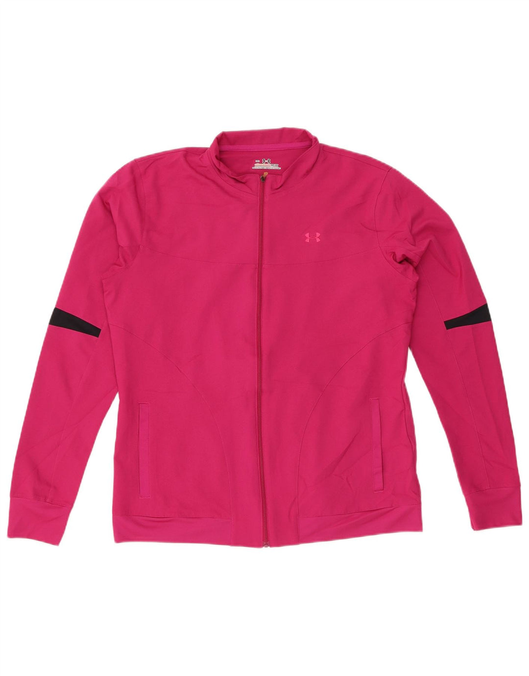 UNDER ARMOUR Damen-Trainingsanzug-Top-Jacke UK 14 Mittelrosa Farbblock