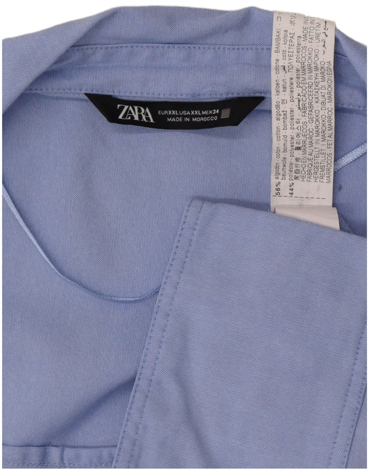Zara Damen-Hemd UK 20 2XL Blue Cotton Classic