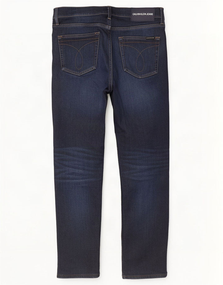 Calvin Klein Herren Straight Jeans W33 L30 Marineblau Baumwolle