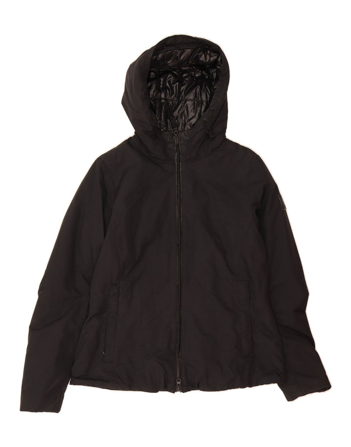 CONTE OF FLORENCE Womens Hooded Windbreaker Jacket IT 42 Medium Black Vintage Conte of Florence and Second-Hand Conte of Florence from Messina Hembry 