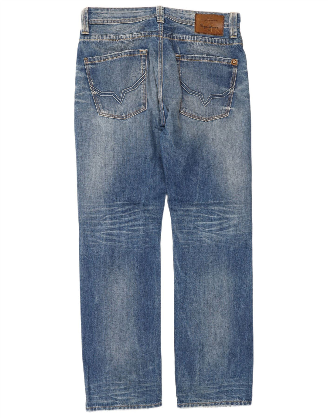 PEPE Jeans Mens Regular Fit Straight Jeans W33 L32 Blue Cotton