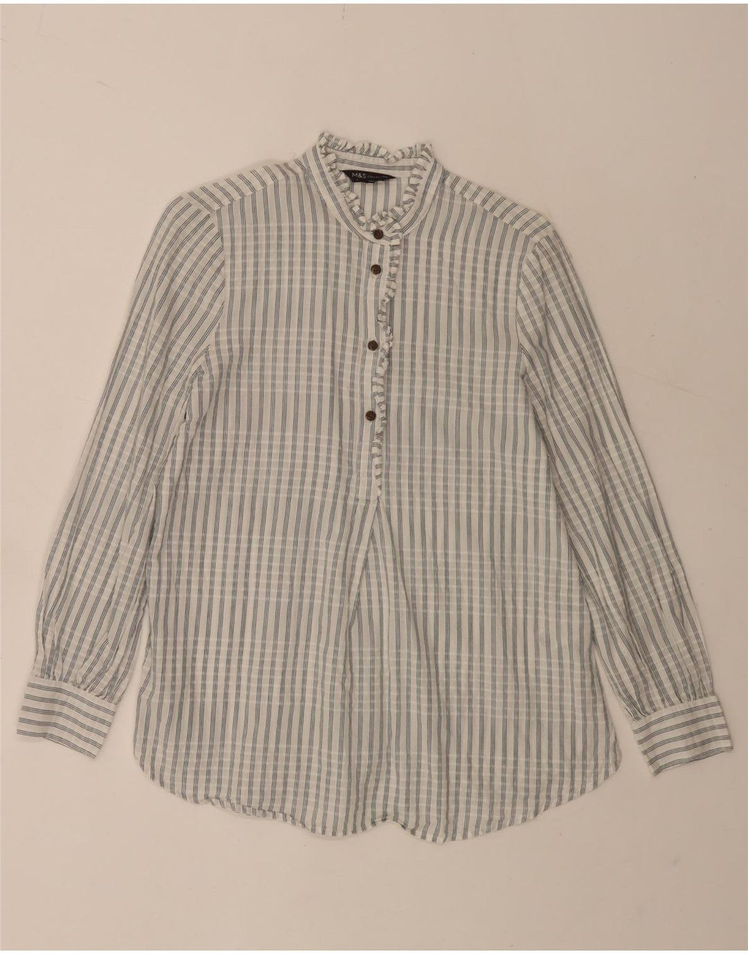Marks & Spencer Damen-Pullover-Hemd in Übergröße, Gr. 8, klein, weiß kariert