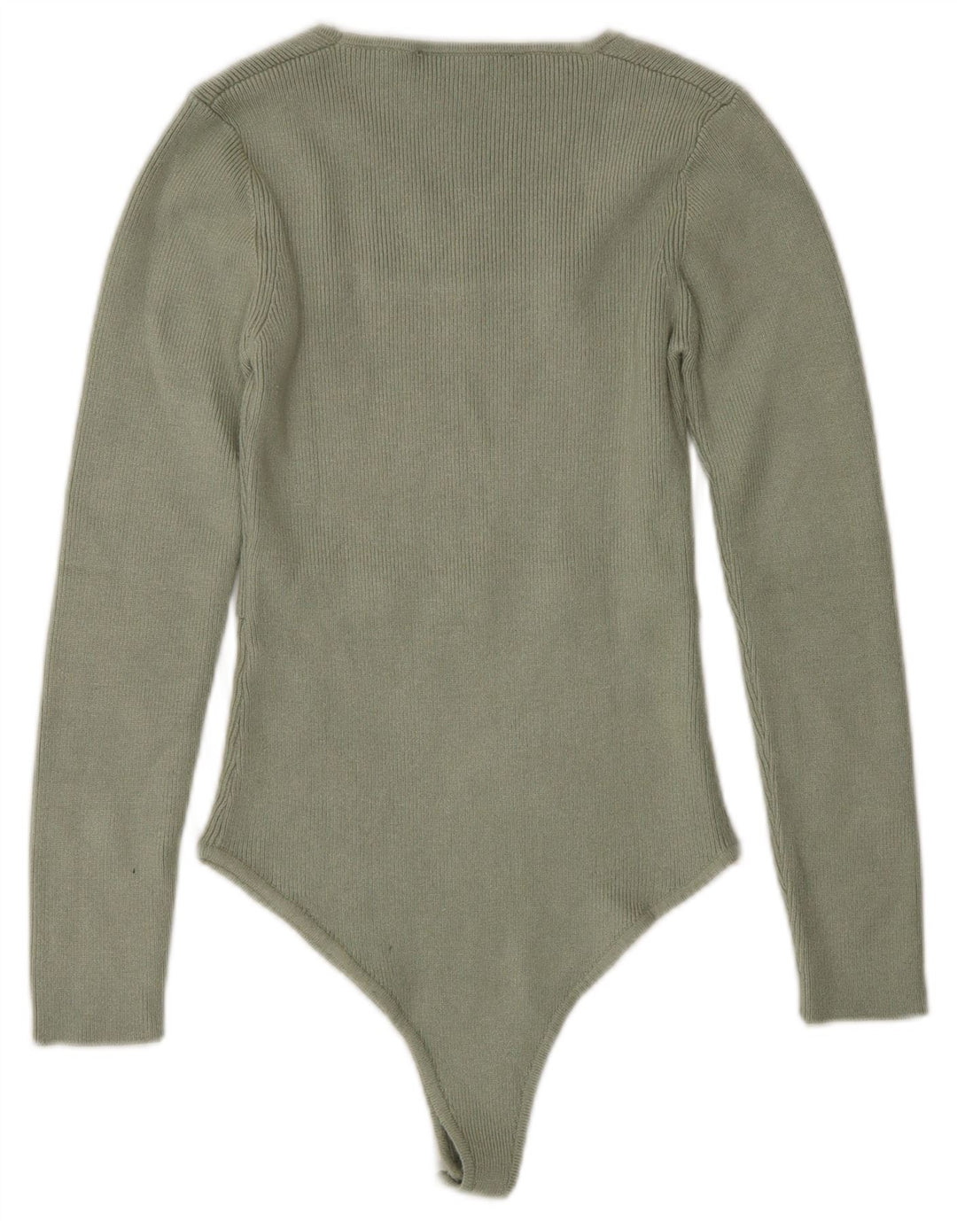 Zara Damen-Body mit langen Ärmeln, Gr. 8, Khaki, Viskose